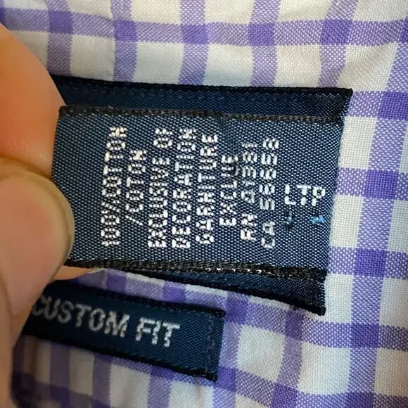 Ralph Lauren Mens Button Up Shirt Size XL Pony Custom Fit Purple Plaid Preppy - Picture 5 of 9